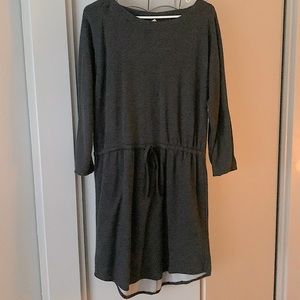 Old Navy Heather dark gray cotton elastic tie waist casual dress size xl